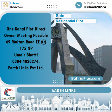 1 Kanal Residential Plot for Sale in Bahria Town, Lahore - (BP-269866)