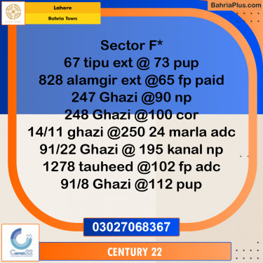 Residential Plot for Sale in Bahria Town, Lahore - (BP-269886)