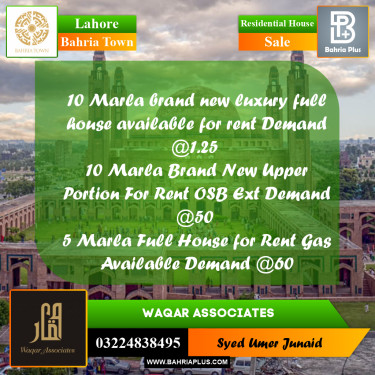 Residential House for Sale in Bahria Town, Lahore - (BP-269891)