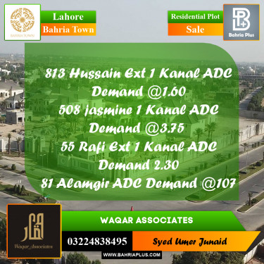 Residential Plot for Sale in Bahria Town, Lahore - (BP-269899)