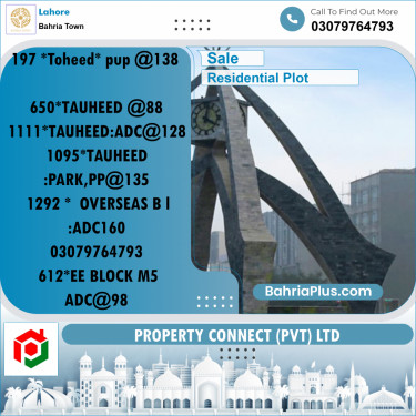 Residential Plot for Sale in Bahria Town, Lahore - (BP-269936)