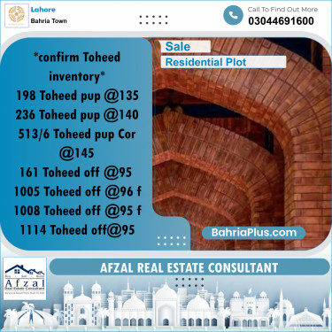 Residential Plot for Sale in Bahria Town, Lahore - (BP-270117)