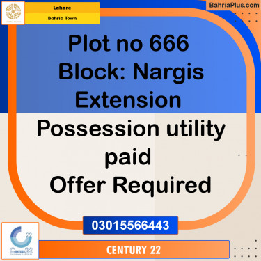 5 Marla Residential Plot for Sale in Bahria Town, Lahore - (BP-270156)