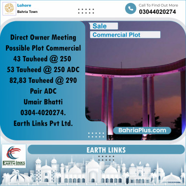 5 Marla Commercial Plot for Sale in Bahria Town, Lahore - (BP-270194)