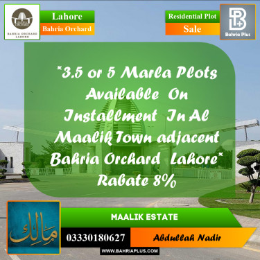 5 Marla Residential Plot for Sale in Bahria Orchard, Lahore - (BP-270254)