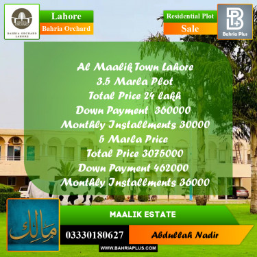 5 Marla Residential Plot for Sale in Bahria Orchard, Lahore - (BP-270255)