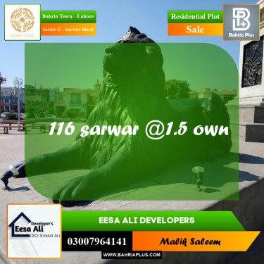 5 Marla Residential Plot for Sale in Sector G - Sarwar Block -  Bahria Town, Lahore - (BP-270359)