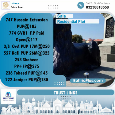 Residential Plot for Sale in Bahria Town, Lahore - (BP-270400)