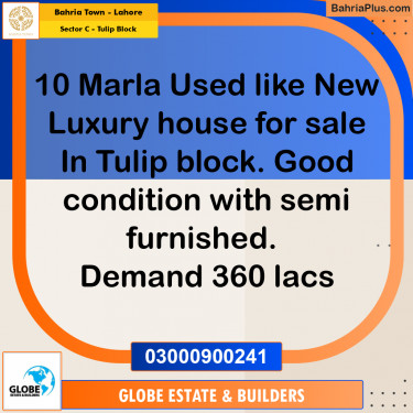 10 Marla Residential House for Sale in Sector C - Tulip Block -  Bahria Town, Lahore - (BP-270427)