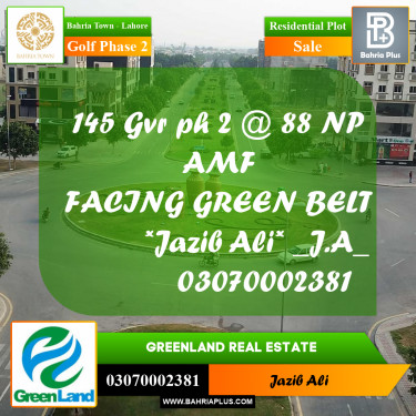 10 Marla Residential Plot for Sale in Golf Phase 2 -  Bahria Town, Lahore - (BP-270453)
