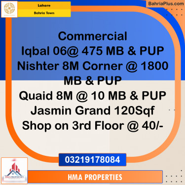 Residential Plot for Sale in Bahria Town, Lahore - (BP-270500)