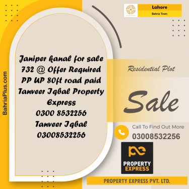 Residential Plot for Sale in Bahria Town, Lahore - (BP-270509)