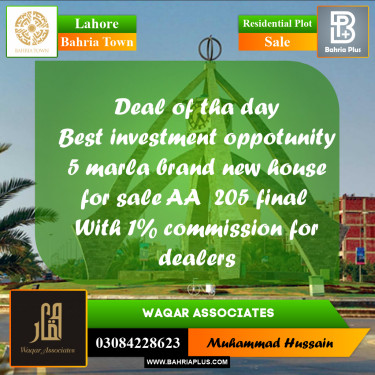 Residential Plot for Sale in Bahria Town, Lahore - (BP-270577)