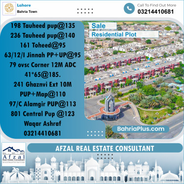 Residential Plot for Sale in Bahria Town, Lahore - (BP-270601)