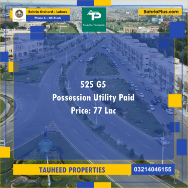 10 Marla Residential Plot for Sale in Phase 4 - G5 Block -  Bahria Orchard, Lahore - (BP-270651)
