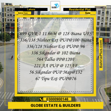 Residential Plot for Sale in Bahria Town, Lahore - (BP-270694)