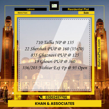 Residential Plot for Sale in Bahria Town, Lahore - (BP-270721)
