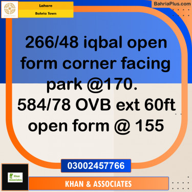 Residential Plot for Sale in Bahria Town, Lahore - (BP-270731)