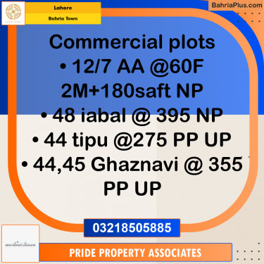 Residential Plot for Sale in Bahria Town, Lahore - (BP-270771)