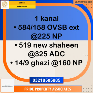 Residential Plot for Sale in Bahria Town, Lahore - (BP-270772)