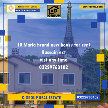 10 Marla Residential House for Rent in Sector C - Nargis/Hussain Ext. -  Bahria Town, Lahore - (BP-270810)