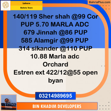 Residential Plot for Sale in Bahria Town, Lahore - (BP-270860)