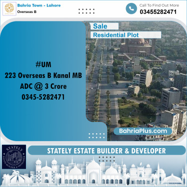 1 Kanal Residential Plot for Sale in Overseas B -  Bahria Town, Lahore - (BP-270872)