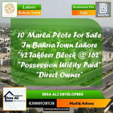 Residential Plot for Sale in Bahria Town, Lahore - (BP-270873)