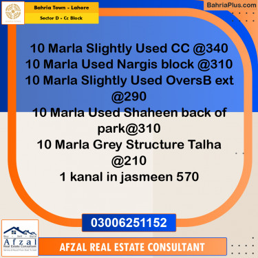 10 Marla Residential House for Sale in Sector D - CC Block -  Bahria Town, Lahore - (BP-270908)