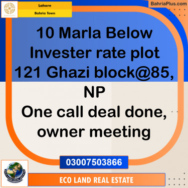 Residential Plot for Sale in Bahria Town, Lahore - (BP-271068)