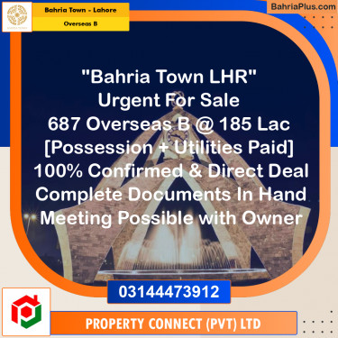 10 Marla Residential Plot for Sale in Overseas B -  Bahria Town, Lahore - (BP-271072)