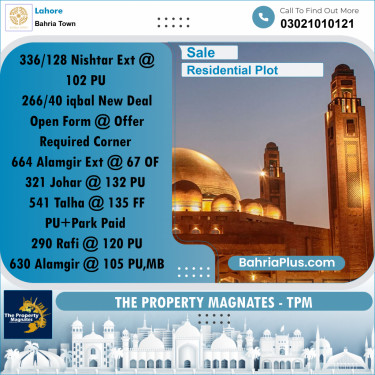 Residential Plot for Sale in Bahria Town, Lahore - (BP-271076)