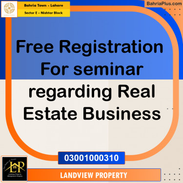 10 Marla Residential Plot for Sale in Sector E - Nishtar Block -  Bahria Town, Lahore - (BP-271086)