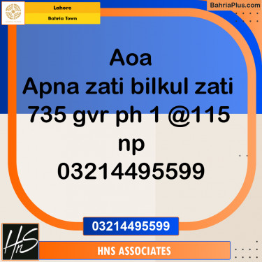 Residential Plot for Sale in Bahria Town, Lahore - (BP-271103)