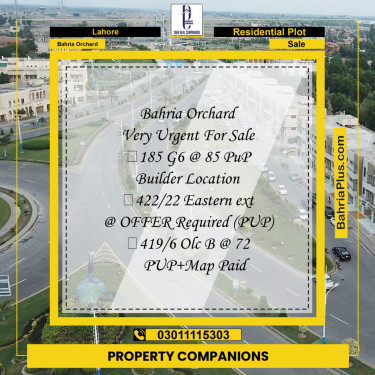 Residential Plot for Sale in Bahria Orchard, Lahore - (BP-271186)