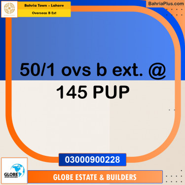 10 Marla Residential Plot for Sale in Overseas B Ext -  Bahria Town, Lahore - (BP-271247)