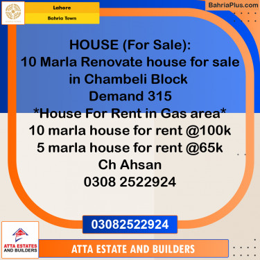 Residential House for Sale in Bahria Town, Lahore - (BP-271326)
