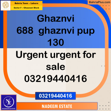 Residential Plot for Sale in Sector F - Ghaznavi Block -  Bahria Town, Lahore - (BP-271330)