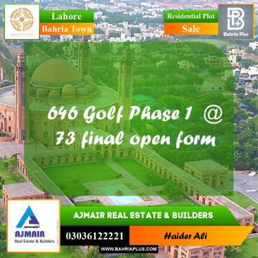 Residential Plot for Sale in Bahria Town, Lahore - (BP-271340)
