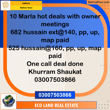 Residential Plot for Sale in Bahria Town, Lahore - (BP-271363)
