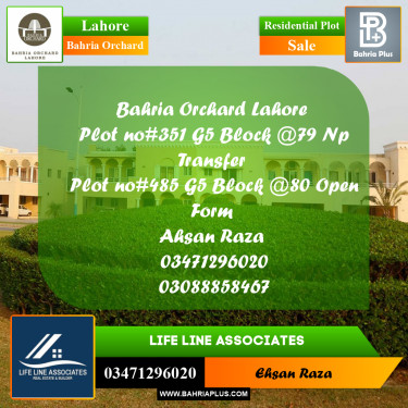 10 Marla Residential Plot for Sale in Bahria Orchard, Lahore - (BP-271403)
