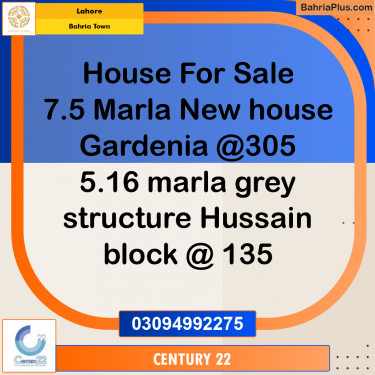7 Marla Residential House for Sale in Bahria Town, Lahore - (BP-271436)