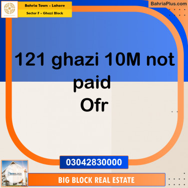 10 Marla Residential Plot for Sale in Sector F - Ghazi Block -  Bahria Town, Lahore - (BP-271449)