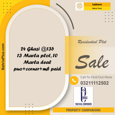 Residential Plot for Sale in Bahria Town, Lahore - (BP-271485)