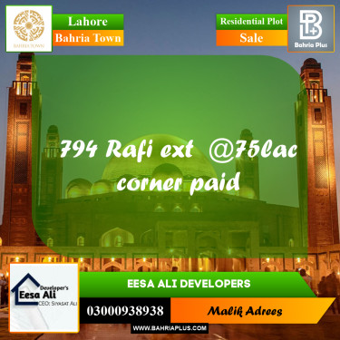 Residential Plot for Sale in Bahria Town, Lahore - (BP-271499)