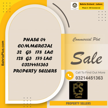 5 Marla Commercial Plot for Sale in Phase 4 - G5 Commercial -  Bahria Orchard, Lahore - (BP-271519)