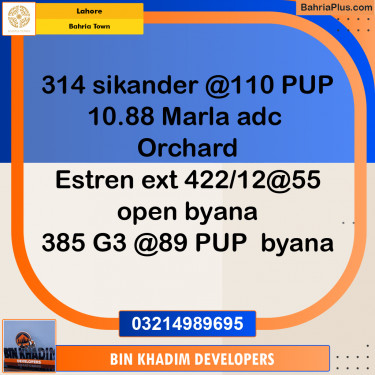 Residential Plot for Sale in Bahria Town, Lahore - (BP-271534)