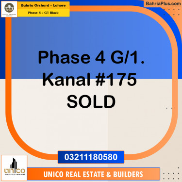 20 Marla Residential Plot for Sale in Phase 4 - G1 Block -  Bahria Orchard, Lahore - (BP-271583)