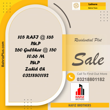 Residential Plot for Sale in Bahria Town, Lahore - (BP-271701)