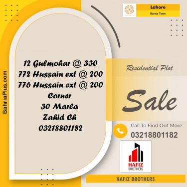Residential Plot for Sale in Bahria Town, Lahore - (BP-271703)
